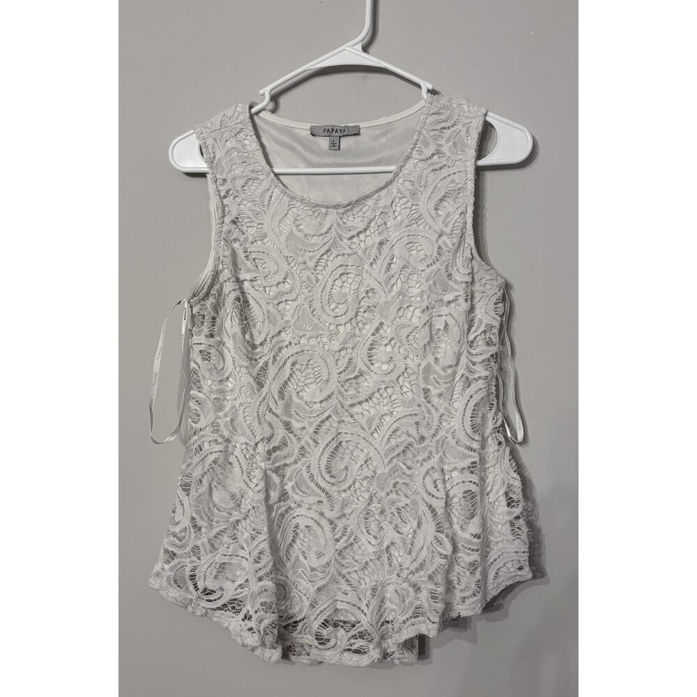 Women's Blouse Papaya Size Large Lightweight Top Loft Sleeveless Blouse